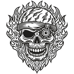 Fototapeta premium vector devil male pirate skull
