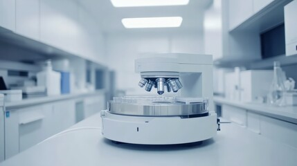 Modern Laboratory Equipment: A sterile and minimalist laboratory setting showcasing advanced scientific equipment, highlighting the precision and innovation at the forefront of scientific research.  