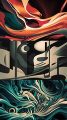 Obraz premium Vector set of abstract backgrounds.