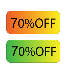 70% percent off. Discount creative composition. Vector illustration.