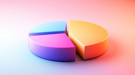 Fototapeta premium Colorful Pie Chart on Smooth Background
