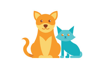 A dog with her kitten