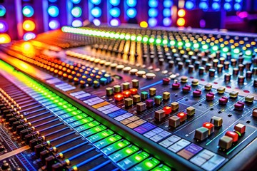 Fototapeta premium Professional Mixboard for Audio Editing and Music Production with Multiple Channels and Controls for Perfect Sound
