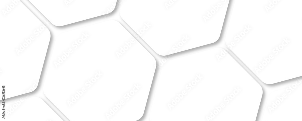 Poster minimalist modern graphic design element cutout style concept for banner. abstract honeycomb white b