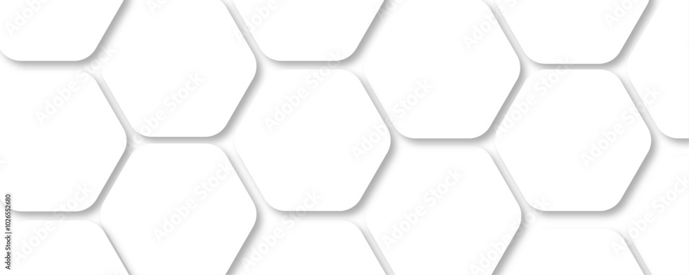 Poster minimalist modern graphic design element cutout style concept for banner. abstract honeycomb white b