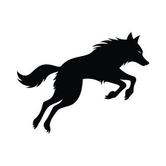  jumping wolf vector silhouette