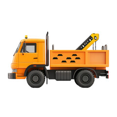 Naklejka premium Orange tow truck on white isolated background
