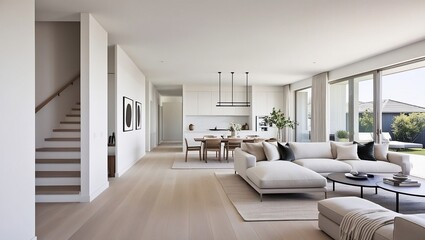 Fototapeta premium Modern Farmhouse with white and blue details