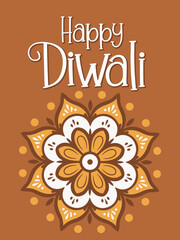 Happy Diwali design. Holiday greeting card. Vector illustration.