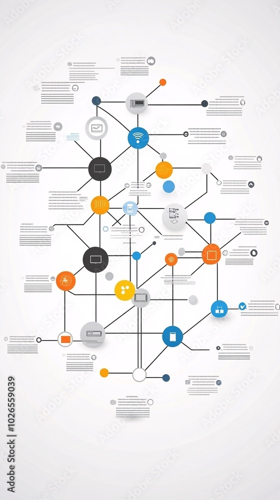 Poster abstract network diagram with nodes and connections.