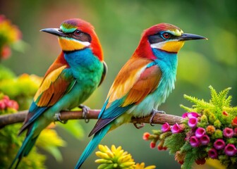 Obraz premium Stunning Birds Photo Collection: Vibrant Avian Species in Natural Habitats Captured in Breathtaking Detail