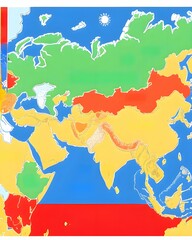 Obraz premium A painting of a map with the word country on it.