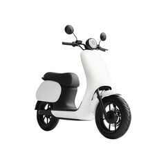 Modern electric scooter on white isolated background.