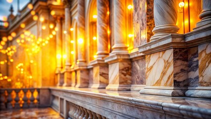 Obraz premium Captivating marble facade radiates elegance, enhanced by a stunning bokeh effect, creating a mesmerizing blend of architectural beauty and artistic