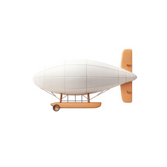 Vintage airship design on a white isolated background