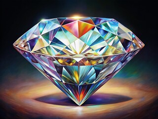 Stunning Drawing of a Diamond in Detailed Style, Perfect for Jewelry Design Inspiration and Art Enthusiasts Alike