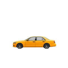 Obraz premium Yellow taxi car silhouette against a white isolate background.