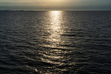 sunset in the cloud over the sea