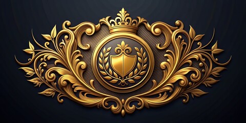 Stunning Golden Emblem Design for Luxury Branding and Elegant Creations in Graphic and Web Design Projects