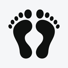 Human footprint icon. Vector illustration. Footprint silhouette. Human Foot Step Icon.