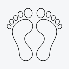 Human footprint icon. Vector illustration. Footprint silhouette. Human Foot Step Icon.
