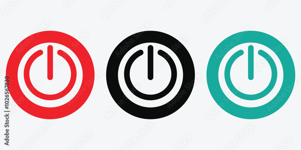 Poster power button icon vector isolated on white background. logo concept of power button sign. power menu