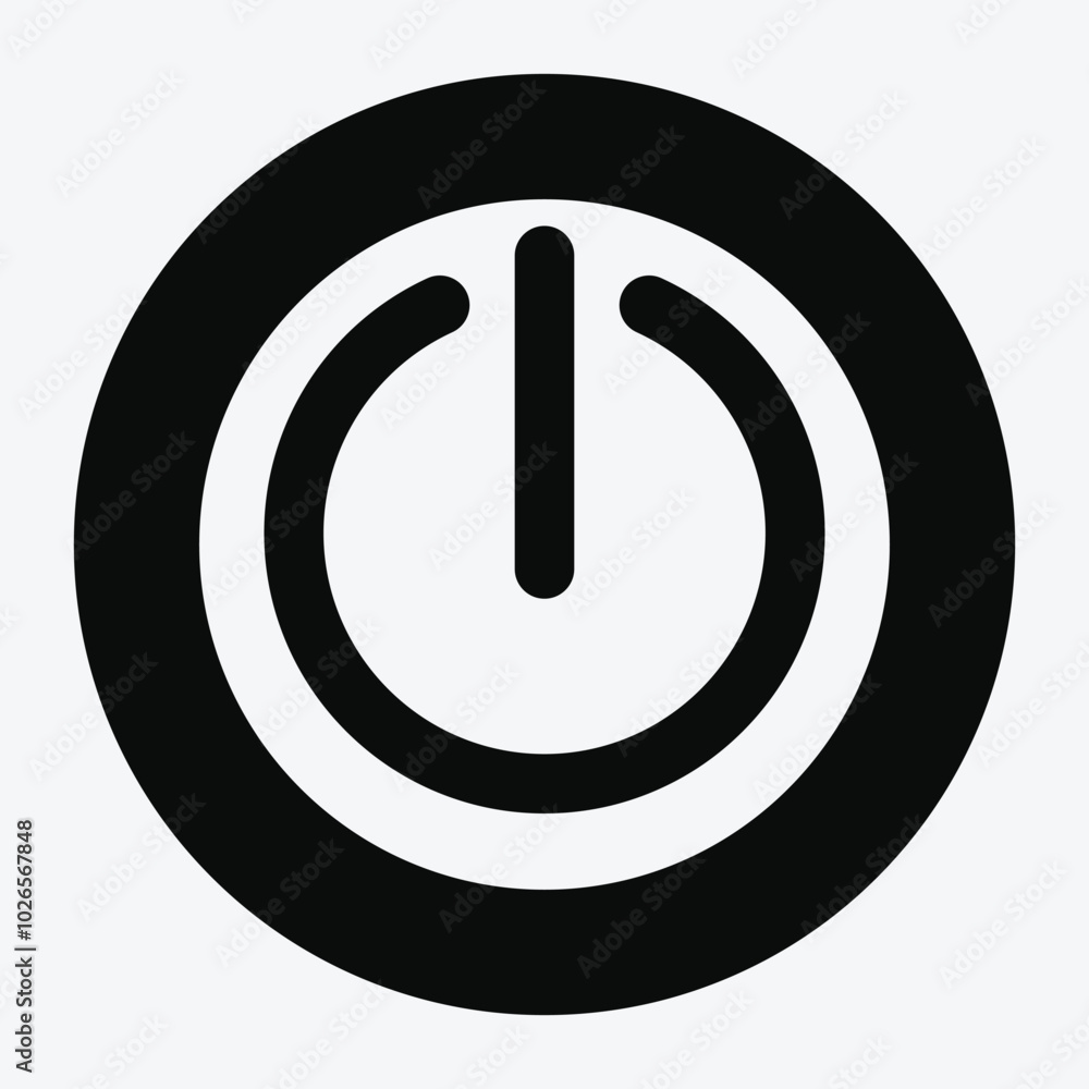 Poster power button icon vector isolated on white background. logo concept of power button sign. power menu