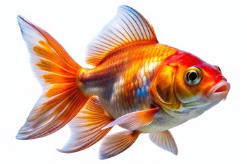 Fototapeta premium Stunning Goldfish on Transparent Background for Creative Projects and Digital Designs in High Resolution and Vivid