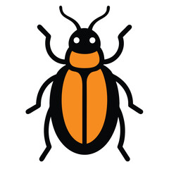 Solid color Squash Beetle animal vector design