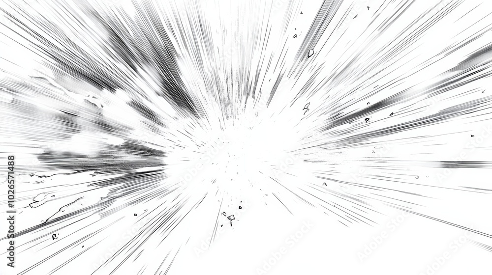 Aufkleber dynamic action comic book panel layout with diagonal lines and speed outline effects on a white back