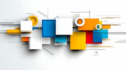 Fototapeta premium Geometric abstract shapes in vibrant colors