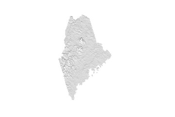 Maine Elevation Ridgeline Map - Topographic SVG Visualization of State Terrain from Atlantic Coast to Appalachian Mountains