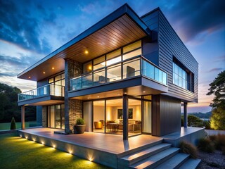 Obraz premium Stunning Metal House Pictures Showcasing Modern Architecture and Unique Designs for Contemporary Living Spaces