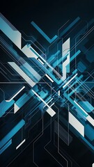 Obraz premium Blue geometric abstract technology and science backgroun