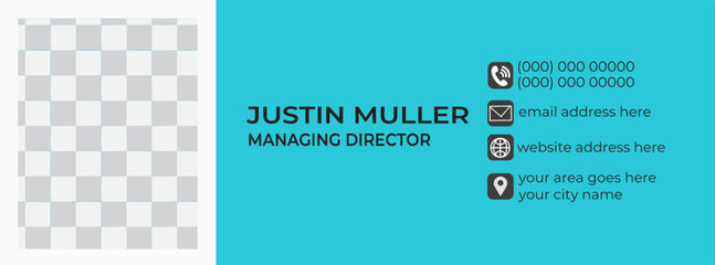 Corporate Business html email signature vector template design Colorful, modern, and minimalist email signature or email footer template.