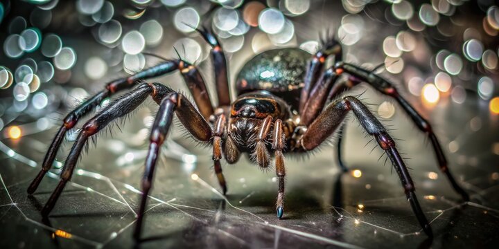 Close-up of Sydney Funnelweb Spider in Bokeh Effect for Nature Enthusiasts