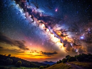 Fototapeta premium Stunning Pictures of Our Galaxy from Space Capturing the Beauty of the Milky Way and Beyond in High-Resolution