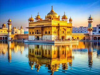 Obraz premium Stunning Pictures of the Golden Temple Showcasing Majestic Architecture and Serene Reflection in Water for Travel