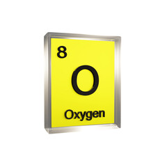 Oxygen side - Periodic Table Element, Scientific and Educational Use, Transparent and Translucent...