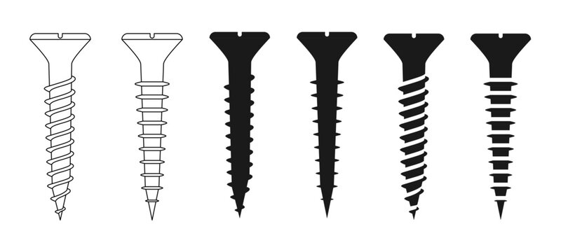 screw icon set vector illustration isolated on white background.