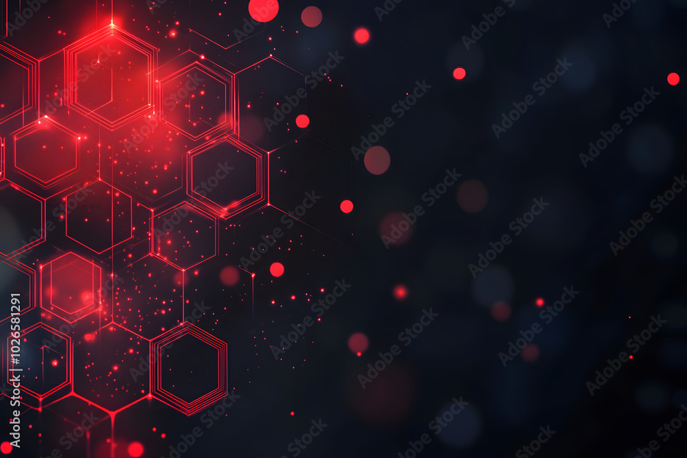 Aufkleber abstract background from many hexagons. geometric background in red colors. projection of red hexago