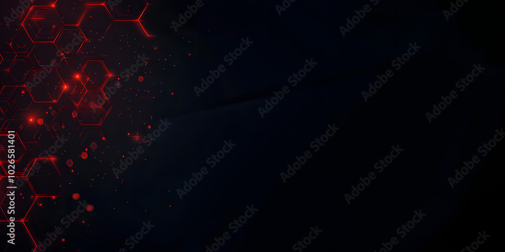 Aufkleber abstract background from many hexagons. geometric background in red colors. projection of red hexago