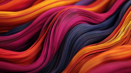 Fototapeta premium Colorful Wavy Textile Pattern in Vibrant Hues