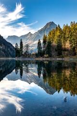 Fototapeta premium The Obersee is a lake in the Obersee Valley above Näfels in the Swiss canton of Glarus