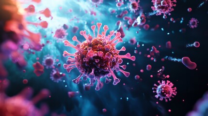 3D render of SARS-CoV-2 virus particle