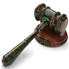 Digital Gavel Symbolizing Law and Technology