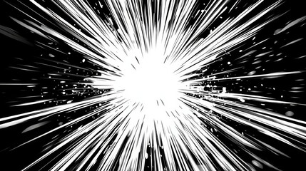 Manga comic explosion vector background featuring motion and movement effects. 