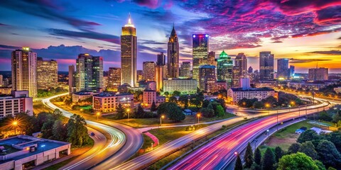 Vibrant Atlanta Nightlife Scenes Capturing the Essence of the City After Dark with Lights, Music, and Excitement