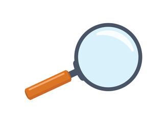 Magnifying glass icon in flat style. Loupe vector illustration on isolated background. Searching sign business concept.