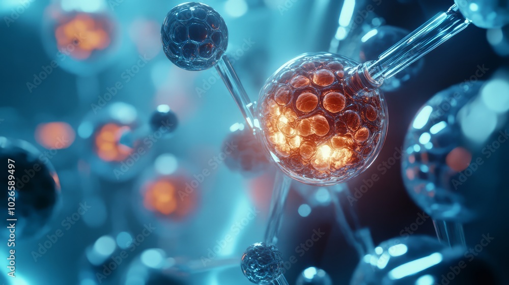 Poster molecular structure: a captivating microscopic view of a complex molecule, showcasing its intricate 